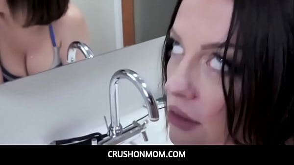 Stepson Meets His Stepmama In The Bathroom For A Doggystyle Rail Session