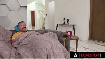 DEVILS FILM - Dirty Chloe Rose Mistress Serves Tricking Blowjob Right Under Wife Nose