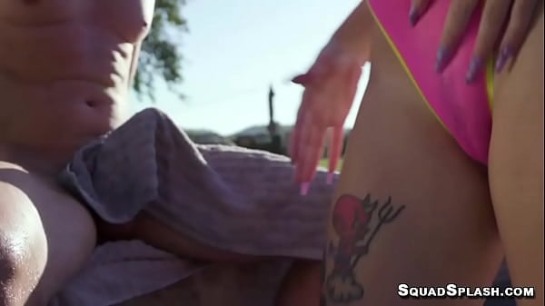Top-heavy Bella Blu Takes Cock Near The Pool