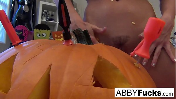 Abigail Carves A Pumpkin Then Plays With Herself