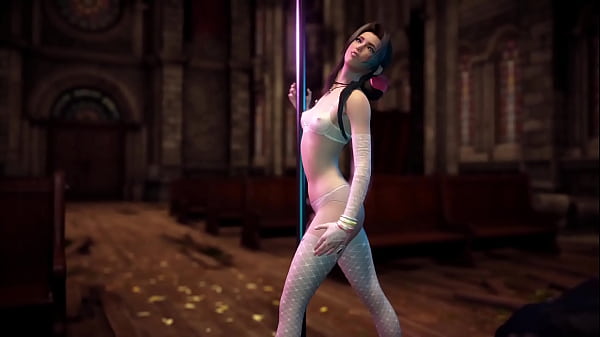 Wanton Aerith In White Lingerie Performed Grind Dance For Stunned Cloud