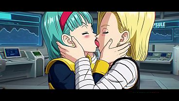 Bulma X Android 18 Lesbian Snogging (Dragon Ball Z/AI Generated)