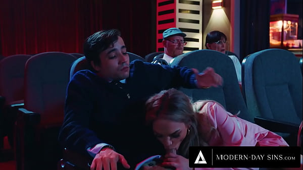MODERN-DAY SINS - All-Natural Exhibitionist Gives Virgin Boyfriend The BEST Movie Theatre Fellatio!