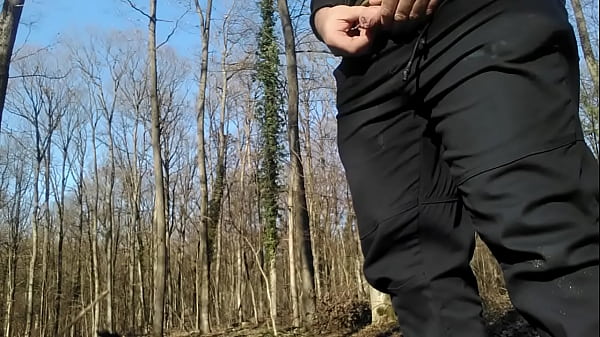Fresh Guy Peeing In The Woods With His Uncut Prick!