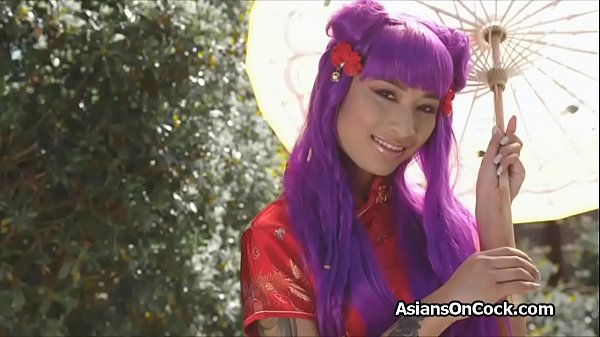 Asian Girl Appreciates Big White Cock In Cheongsam
