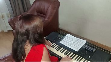 The Stepson Screwed His Stepmother, Interrupting Her Piano Playing