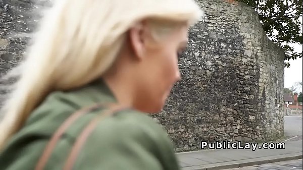 Golden-haired Exposing D Cups For Money In Public