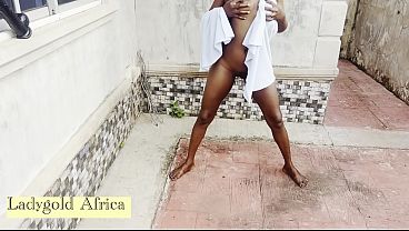 Authentic Ladygold - Cought My House Help Exploiting My Wifey Dildo At The Back Yard
