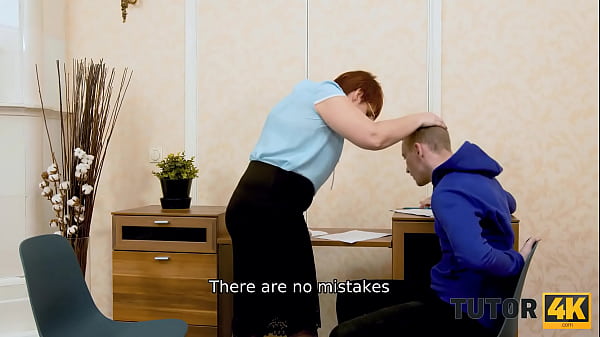 TUTOR4K. Tutor With Short Hair And Angry Boy Have Rough Sex At Her Place