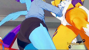 Digimon My Tiny Pony Yaoi Hentai 3D - Renamon And Rainbow Dash Blobjob And Railed With Spooge In Her Mouth And Cheeks - Yiff Anime Gay
