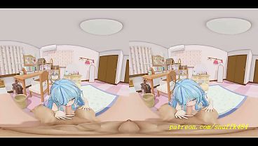 VR180 Mmd Lamy Stripped BlowJob 3d Hololive Hentai