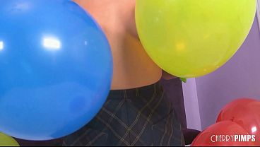 Ravishing Vixen Adriana Chechik Has Some Fun With Balloons And Presents Off Her Ravishing Smile