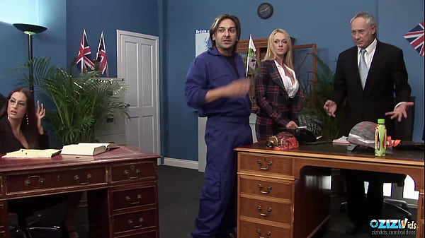 Beautiful Receptionists Ramming With Two Hot Fellas In The Office
