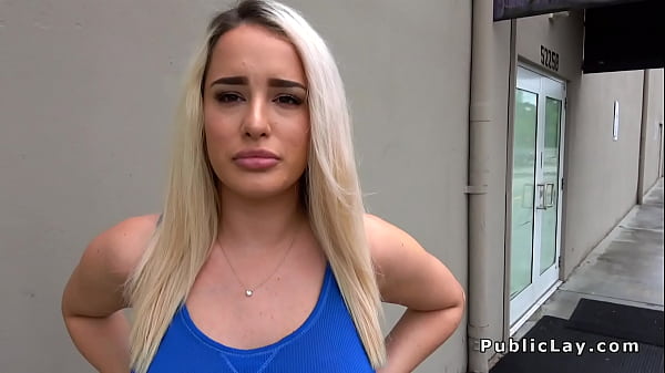 Plump Rear Light-haired Drills In Public