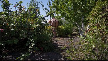 Spying On Blazing Neighbor Grinding In Garden Upskirt Peeping