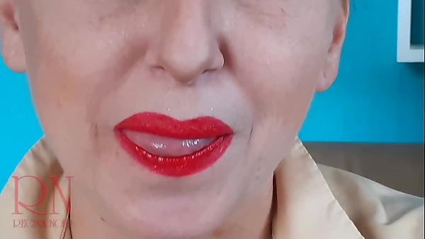 Mouth Playful Tease With Red Lipstick. Red Lipstick Kissing Playful Tease By Regina Noir.