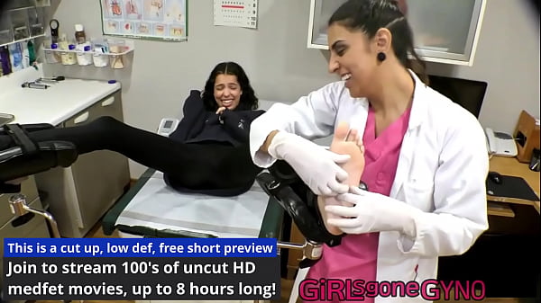 Perverted Podiatrist Raven Rogue Takes Her Time Examining Aria Nicole's Tiny Tootsies During An Exam At GirlsGoneGyno Reup
