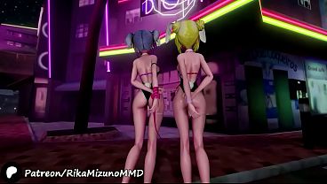 So Good To Be Bad - Hatsune Miku And Kagamine Rin (Rabbit Slot Suit Cosplay) MMD R-18