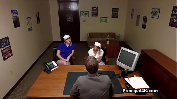 Head Professor Blown By Two By His Desk