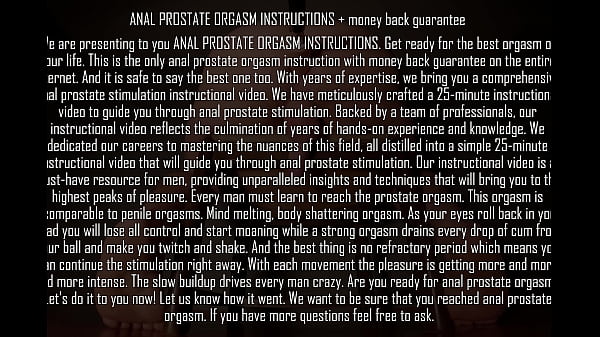 ASS PLAY PROSTATE ORGASM INSTRUCTIONS - Money Back Guarantee