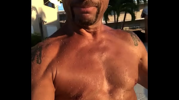 Maxxx Loadz Flexing By The Pool On A Sunny Day