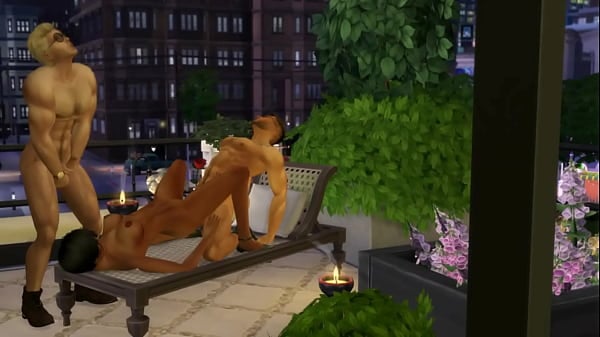 Hunky Sims 4 - Summer Heat (Hot And Sweaty Trio Between A Slut And Two Muscle Stallions)