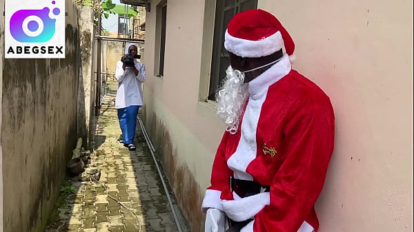 Caught Black Santa Masturbating On Christmas Day And Grants To Drill Him Outdoor
