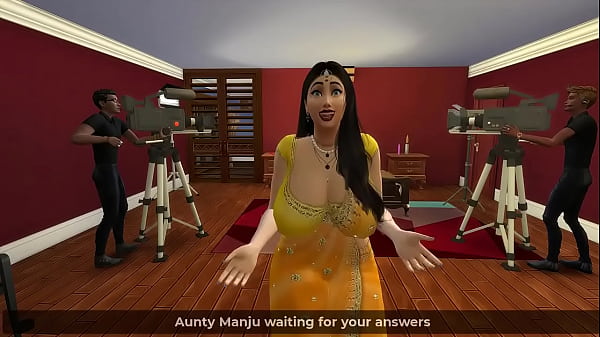 Desi Aunty Manju Taunting Lustful Guys By Wearing An Alluring Yellow Saree