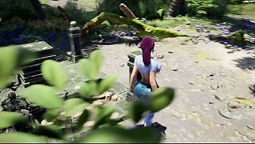 A Secret Statue On A Desert Island Rams Lara Croft's Snug Rump With Its Penis.