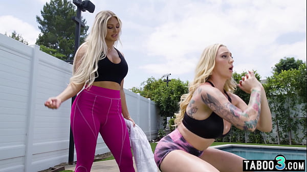 Fair-haired BBW Lesbian Kendra Sunderland Pushed To Her Limits By Her Trainer