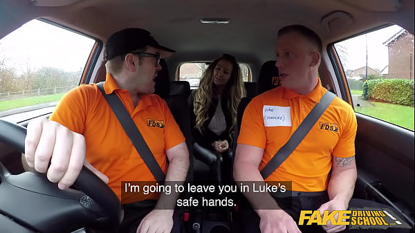 Fake Driving School Rookie Instructor Stuffs Classy HOTWIFE