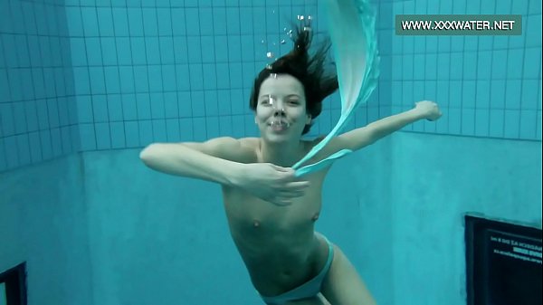Podvodkova Swimming In Blue Bikini In The Pool