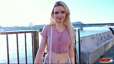 GERMAN SCOUT - Slim German Cutie Amber Kawaii Get Stem Trembling Climax At Casting Sex