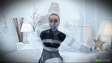 Chloe Toy - Tape Rope Play And Gagged In Catsuit