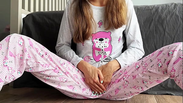 Teen In Pajama Tiny Boobs Masturbate Pussy And Spraying