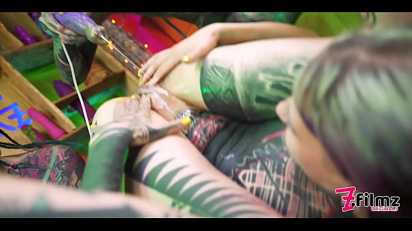 Tattoo Lesbian Gals Seed Play With Fantasy Dildo In Pussy Backdoor Fun Backdoor To Lips Sextoy Masturbation