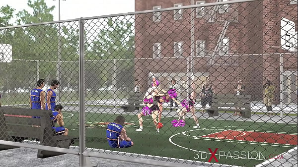 Basketball Players Rail Roughly A Sensual Cheerleader Hottie On The Street