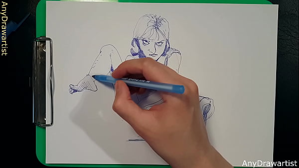 How To Draw With A Ballpoint Pen , Speedpaint , Quick Sketch Titillating Art