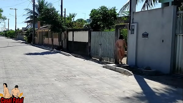 Nudist Housewife On The Street And Front Yard
