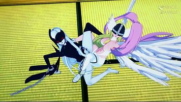 Angewomon And Ladydevimon Lesbians Honeys Play With Their Sexy Body