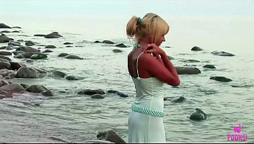Carmen H's Sundress Clings As She Works Her Moist Cunt On Sandy Beach!