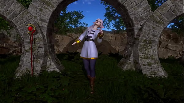 Frieren, Fresh Thin Elf Dances Elegantly On Ancient Ruins