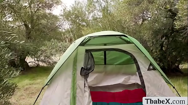 Stacked TS Camper Gets Analed By Friend Inside Tent