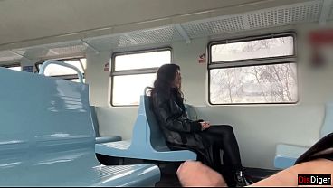 Public Pole Exposing On A Train - Newcomer Woman Was Shocked When She Saw My Member