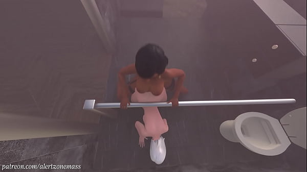 Pharah X Ashe Butt Sex Dildo Bathroom