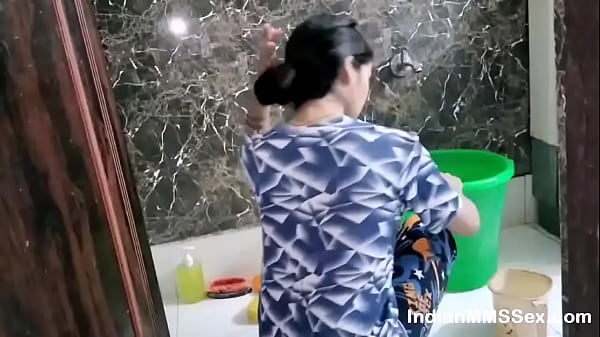 Indian Missus In Bathroom Washing And Taking Shower