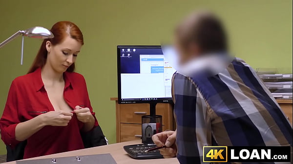 Redhaired Chick Exposes Off Giant Breasts Before Office Banging