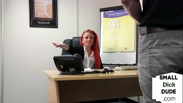 Copper-haired Femdom Humiliates Minuscule Rod Fella At Interview