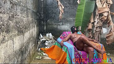 A Playful Day With My Ebony Aroused Tenant Outside The House