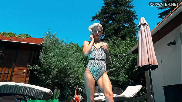 Outdoor Swimming Pool Erotics With Unclothed Zazie